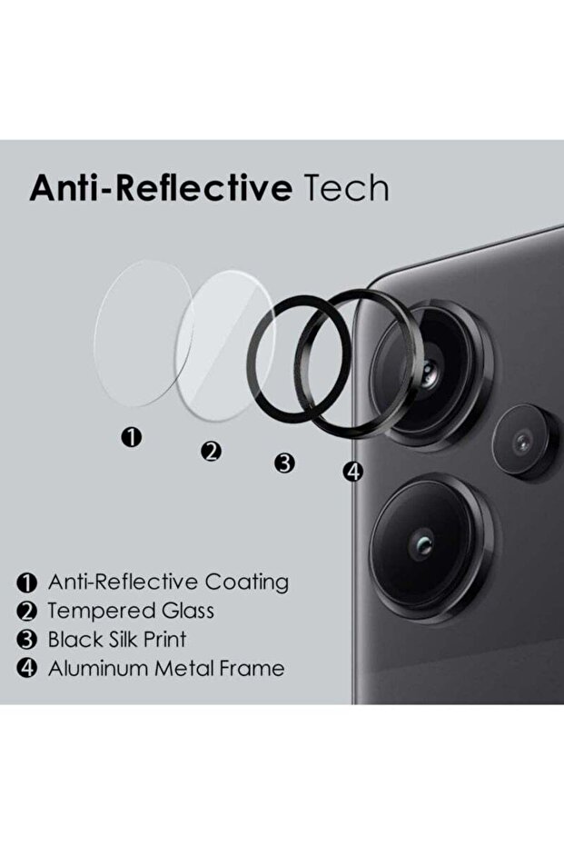 واقي شاشة وعدسة كاميرا هاتف شاومي ريدمي نوت 13 برو بلس - أسود - 3