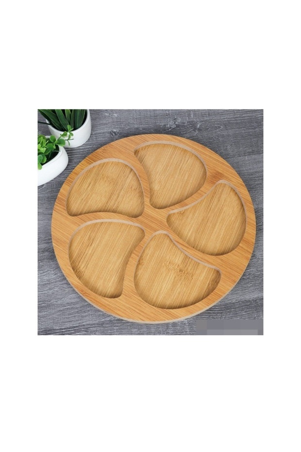 Bamboo tray with dividers - 1