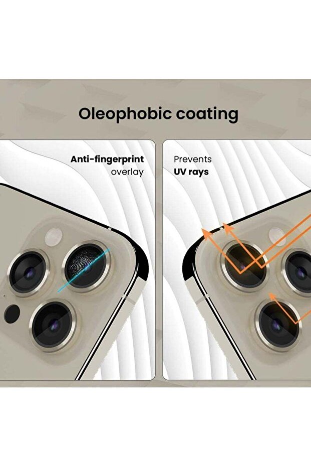 واقي شاشة وعدسة كاميرا هاتف آيفون 15 برو ماكس من آبل - ذهبي - 6