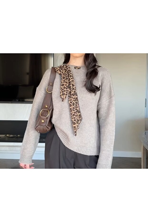 Fularlı Triko kazak - 3