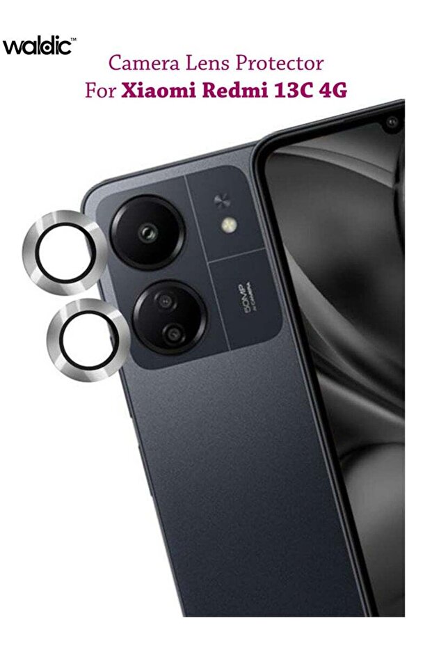 واقي شاشة وعدسة كاميرا هاتف شاومي ريدمي 13 سي - فضي - 1