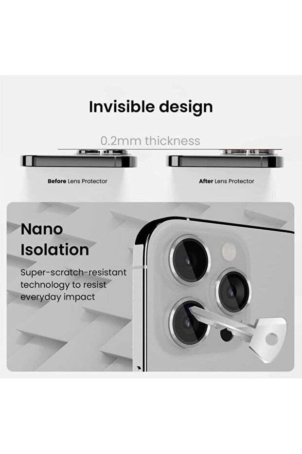 واقي شاشة وعدسة كاميرا هاتف آيفون 15 برو ماكس من آبل - فضي - 5
