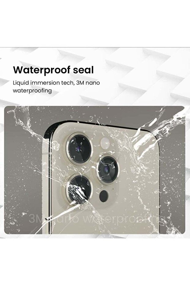 واقي شاشة وعدسة كاميرا هاتف آيفون 15 برو ماكس من آبل - ذهبي - 3