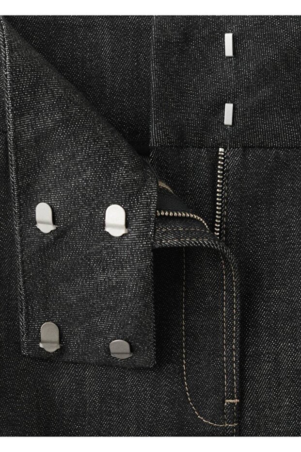 Midi denim etek - 5