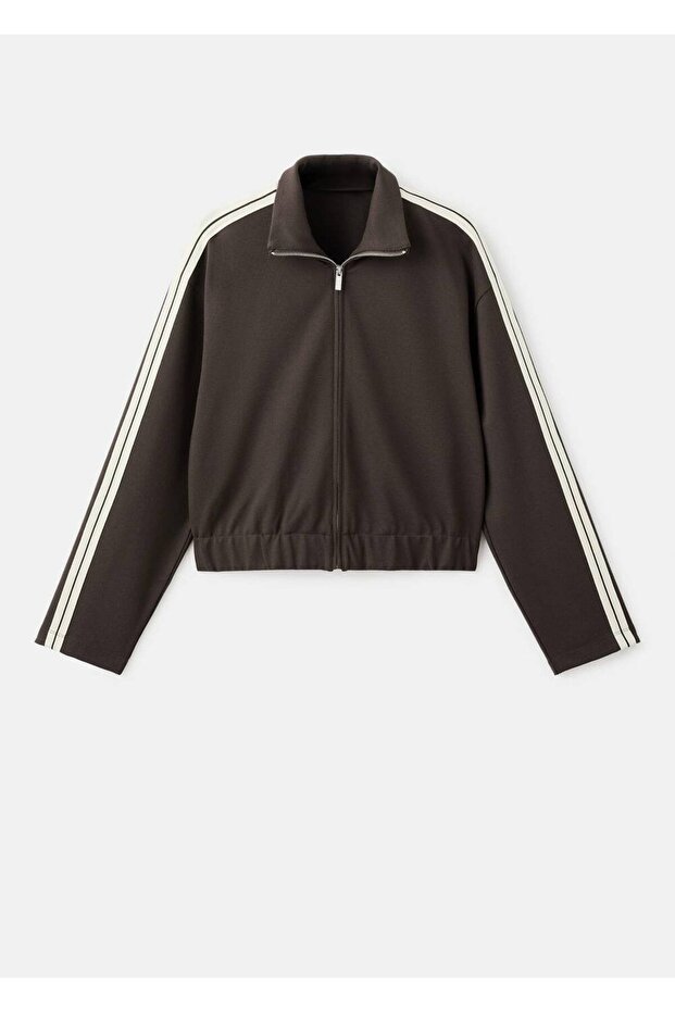 Kontrast çizgili sweatshirt - 3