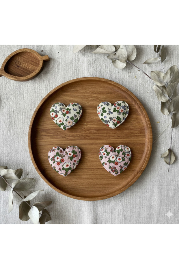 Hairless Baby Hair Clip Set of 4 with Heart Figure