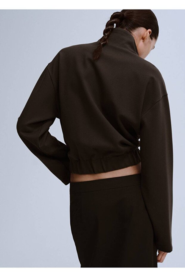 Kontrast çizgili sweatshirt - 4