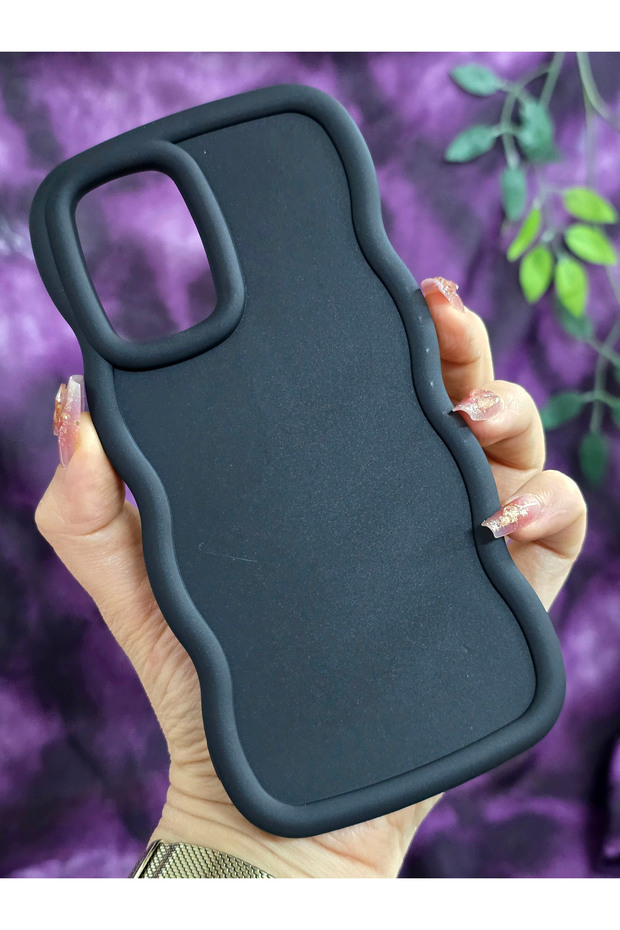 حافظة سوداء غير لامعة ذات حواف متموجة ناعمة متوافقة مع هاتف OPPO A74 - 4