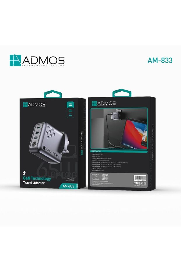 65W GaN Technology Charging Adapter - AM-833 - 2
