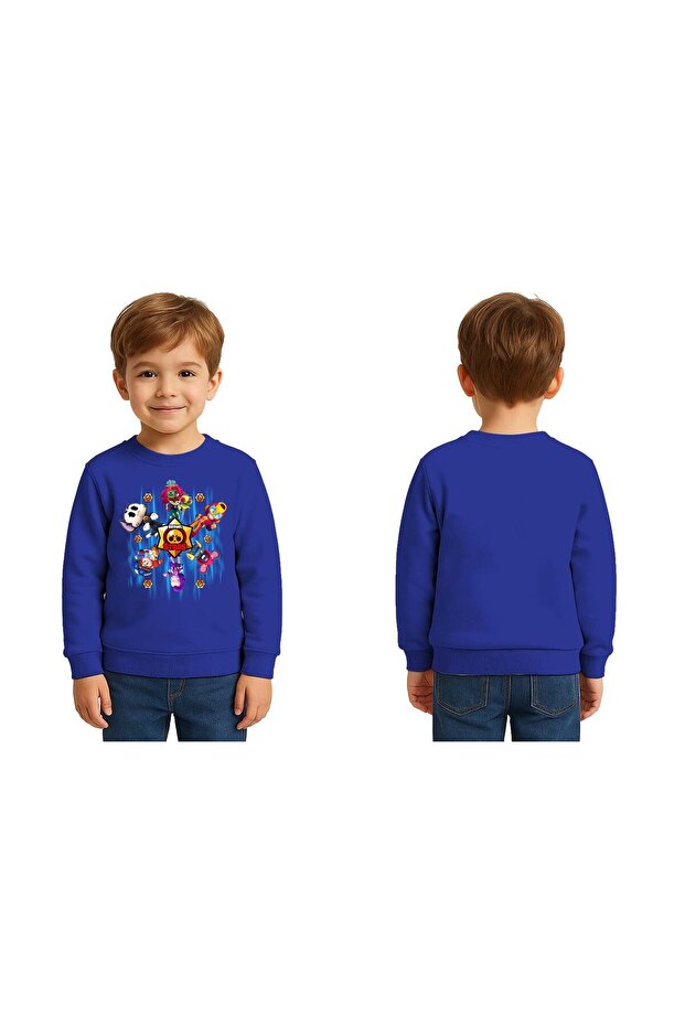 Unisex Brawl Stars Printed Children's Swaetshirt 3 Thread Raster