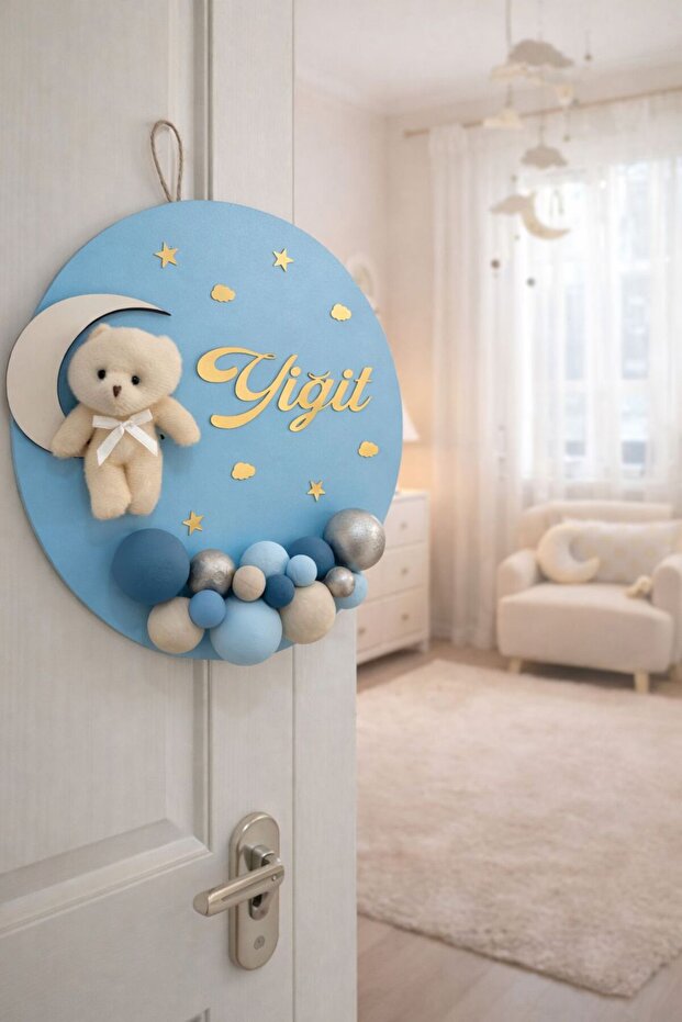 Bubble Ayıcıklı Bebek Kapı Süsü - Hastane Kapı Süsü - 2