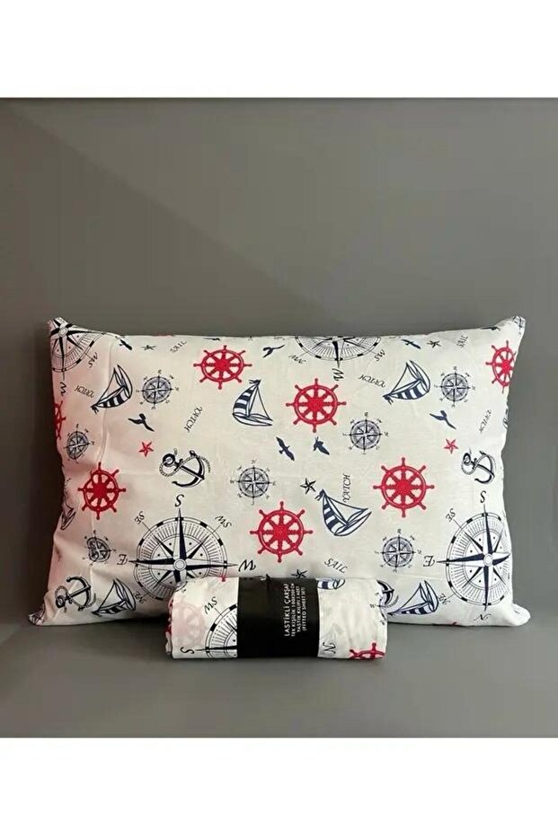 طقم ملاءات سرير مطاطية فردية بنمط بحار أحمر - 2