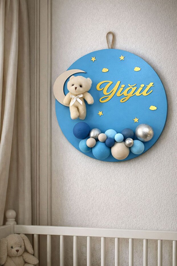 Bubble Ayıcıklı Bebek Kapı Süsü - Hastane Kapı Süsü - 1