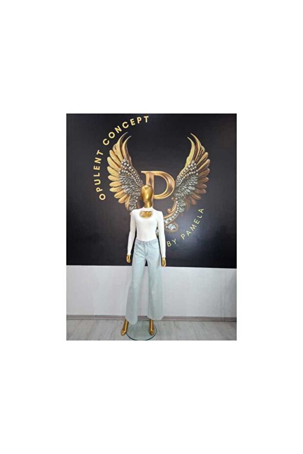 PANTALON BLUG BABY BLUE STRASURI - BABY-BLUE, M - 4