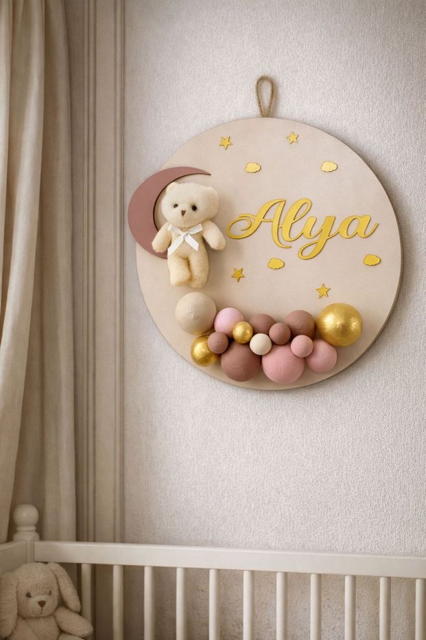 Bubble Ayıcıklı Bebek Kapı Süsü - Hastane Kapı Süsü