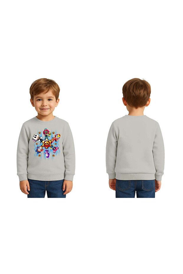Unisex Brawl Stars Printed Children's Swaetshirt 3 Thread Raster