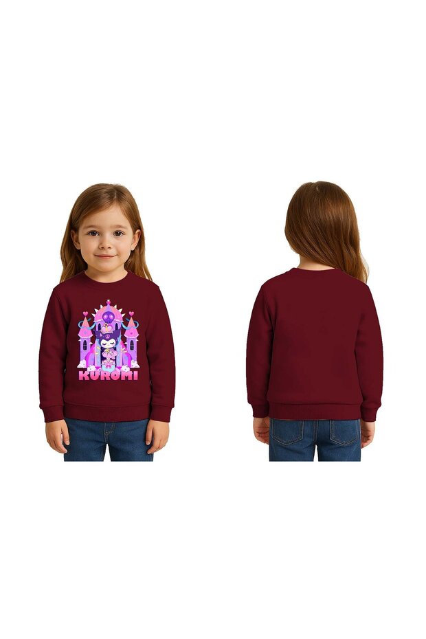 Unisex Kuromi Printed Children's Swaetshirt 3 Thread Raster
