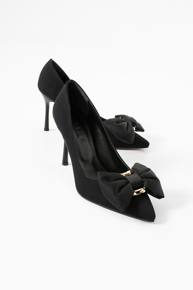 Riva Black Stiletto Heeled Shoes
