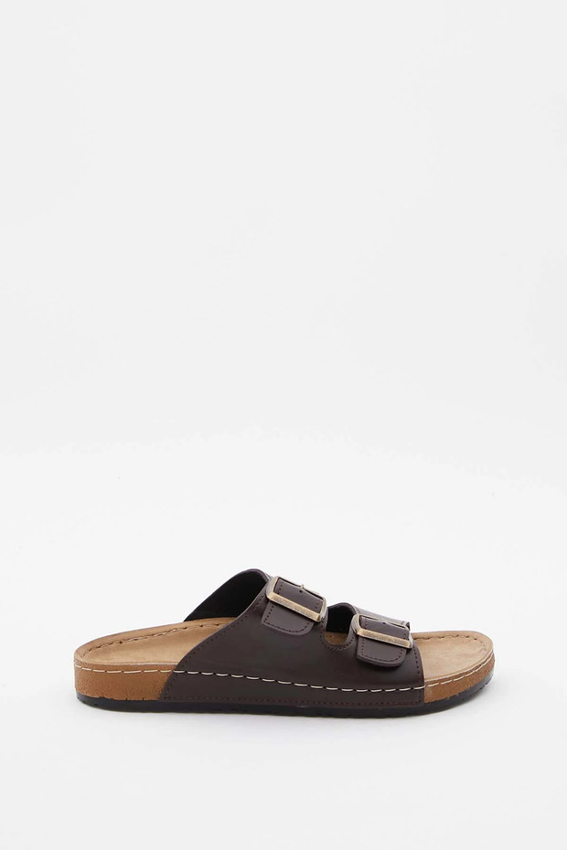 Men's Double Buckle House Slippers – Stylish Design with Adjustable and Comfortable Fit - 1