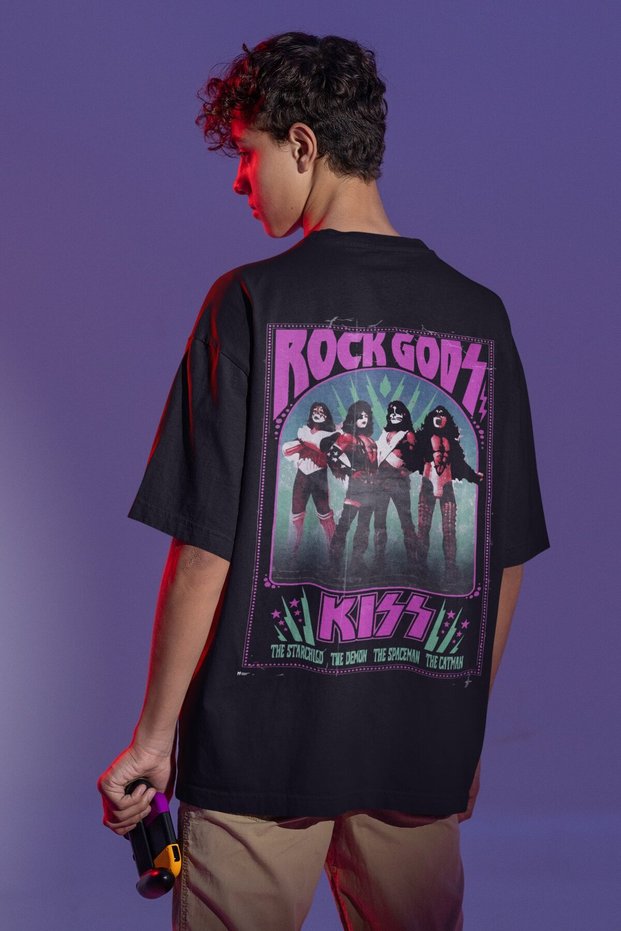 Kiss Rock Metal Back Printed Unisex Oversized Music Band t Shirt