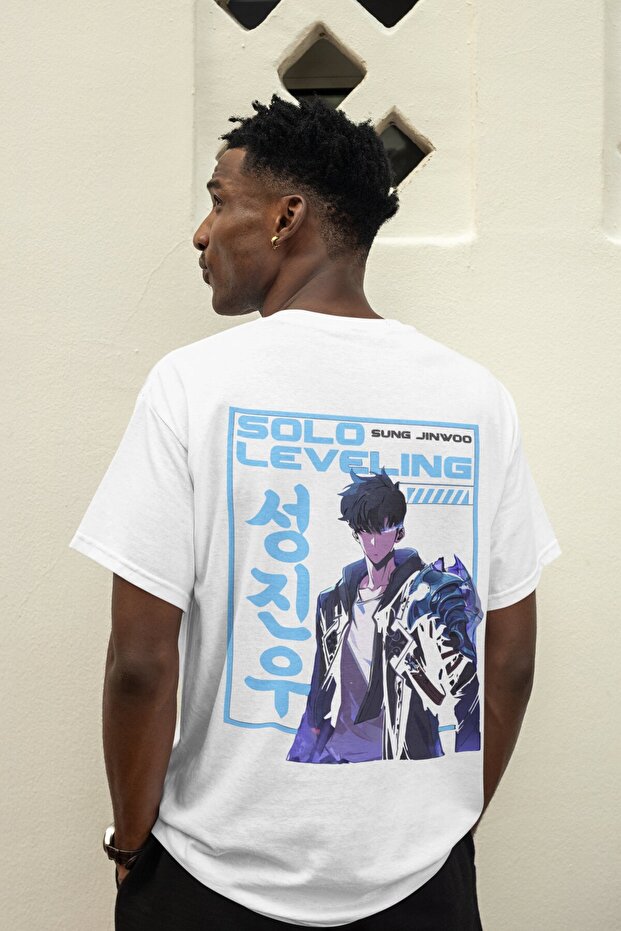 Solo Leveling Sung Jinwoo Back Printed Unisex Oversized Anime T-Shirt