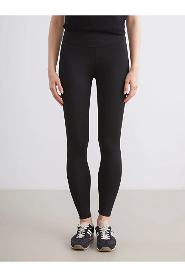 Black High Waist Recovery Women's Sports Leggings - 2