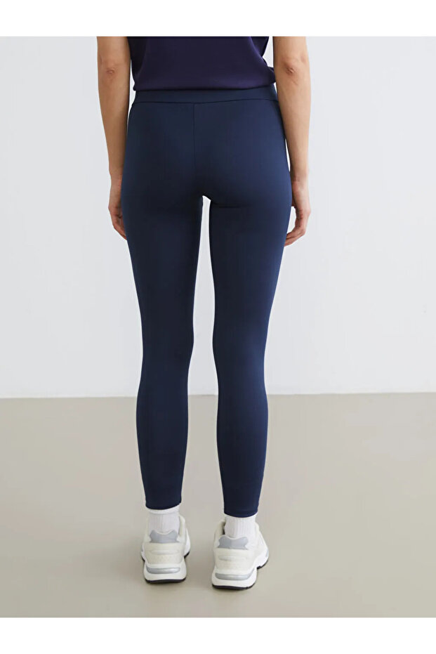 Navy Blue High Waist Shaping / Sculpting Women's Sports Leggings - 6
