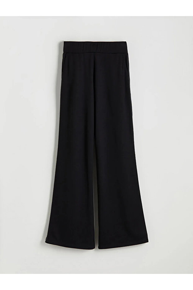 Black Elastic Waist Women's Sweatpants - 4