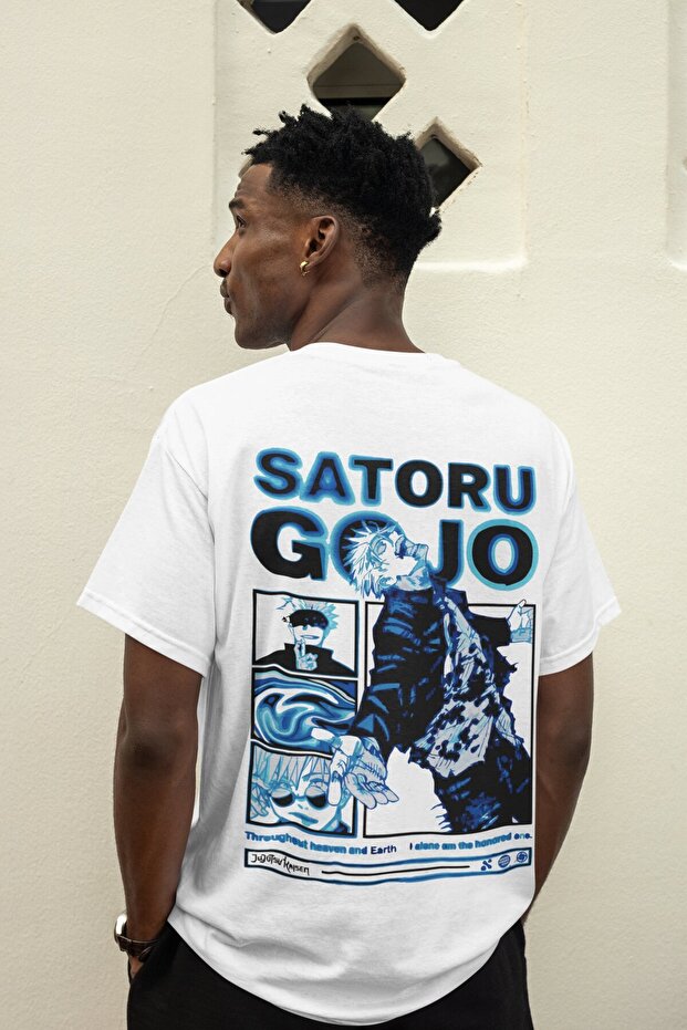 Jujutsu Kaisen Gojo Satoru Back Printed Unisex Oversized Anime T-Shirt