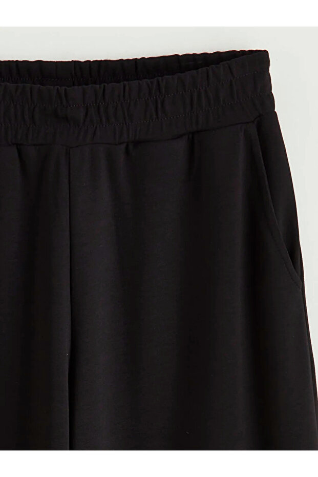 Black Elastic Waist Women's Sweatpants - 1