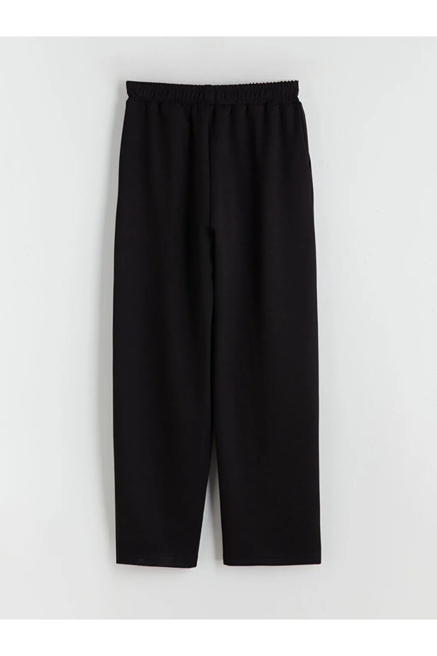 Black Soft Touch Women's Sweatpants with Elastic Waistband - 2