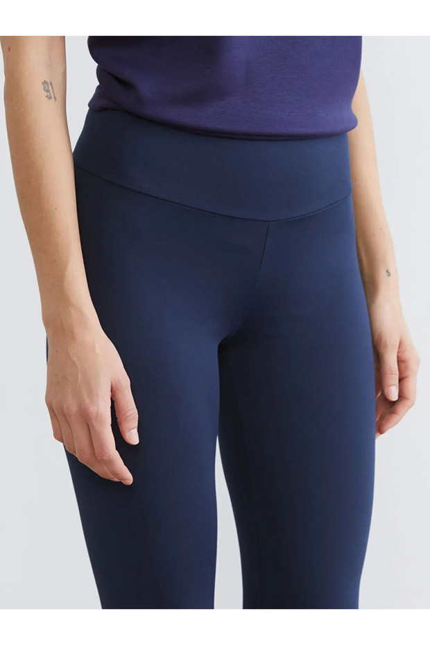 Navy Blue High Waist Shaping / Sculpting Women's Sports Leggings - 5