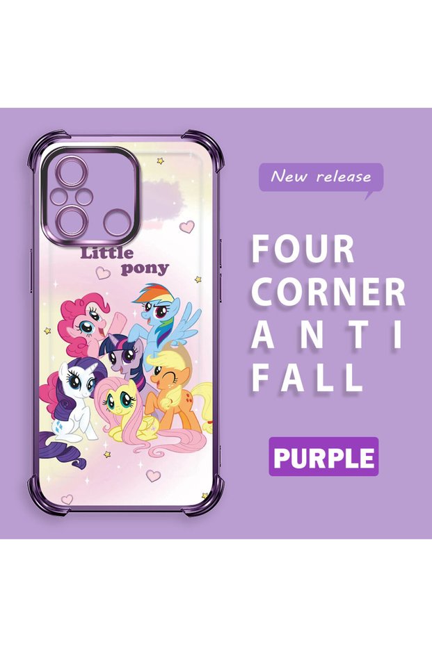 Redmi 12C Compatible Transparent Silicone Camera Protection Anti-Impact Pony Pattern Case