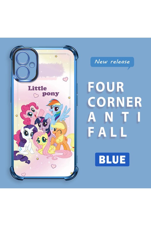 Samsung Galaxy A04E Compatible Transparent Silicone Camera Protection Anti-Bump Pony Pattern Case