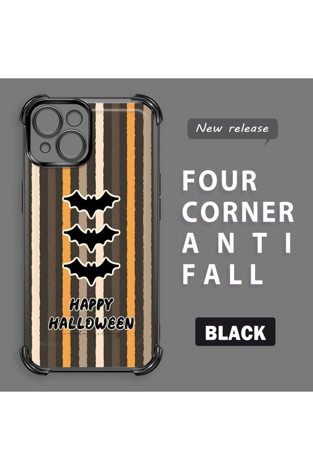 iPhone 15 Compatible Transparent Silicone Case Batman Pattern Camera Protection Anti-Shock