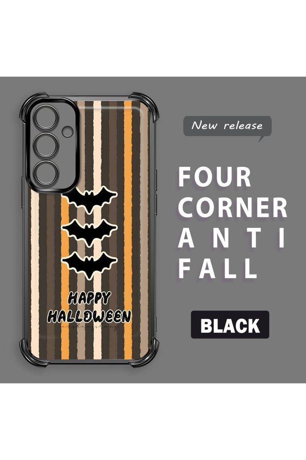 Samsung Galaxy A55 Compatible Transparent Silicone Case Batman Pattern Camera Protection Anti-Shock