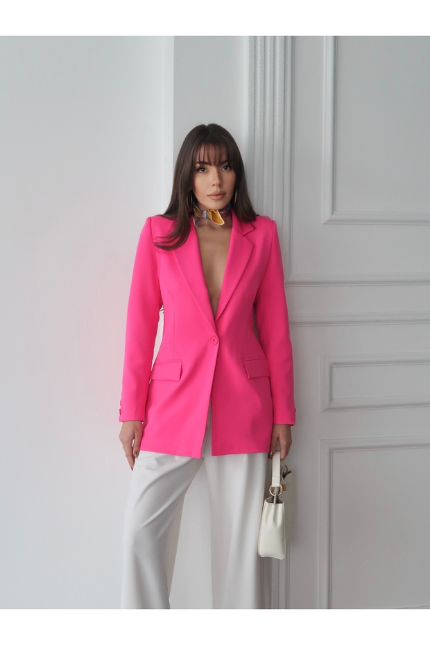 Asymmetrical Cuffed Lined Blazer Jacket - 4