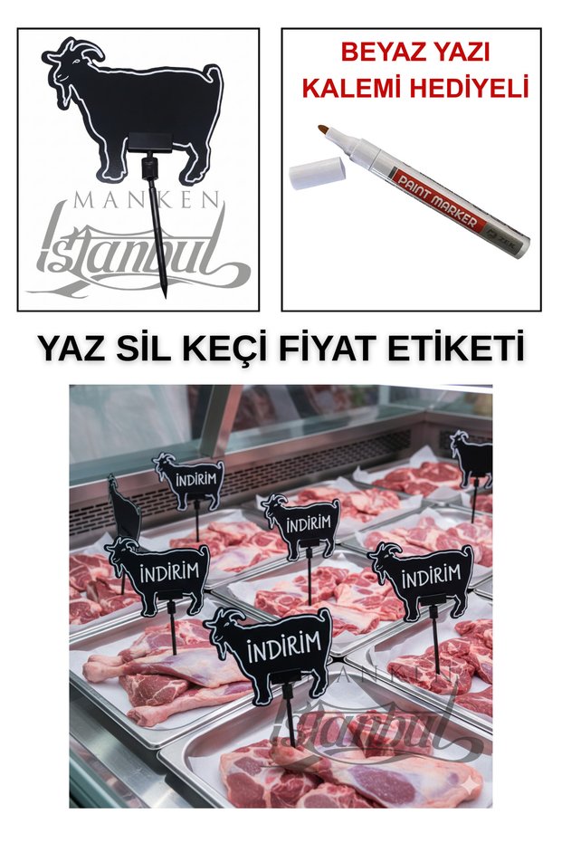 15 Pieces Summer Sil Mini Size Goat Price Tag Butcher Label with Text Pen