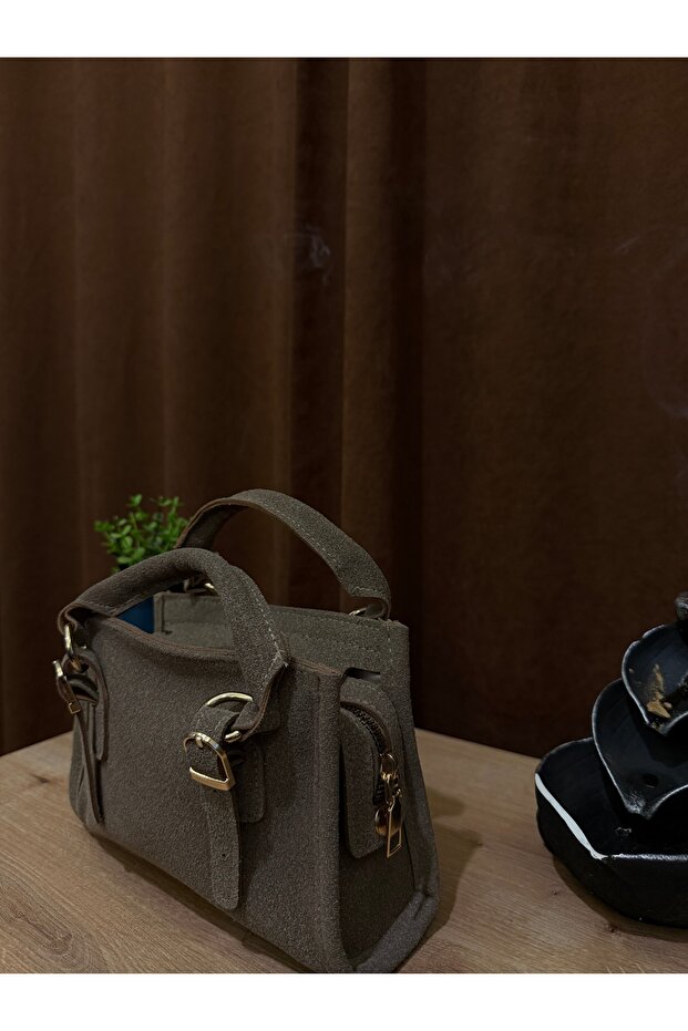 Mini Süet Çapraz Çanta - 5