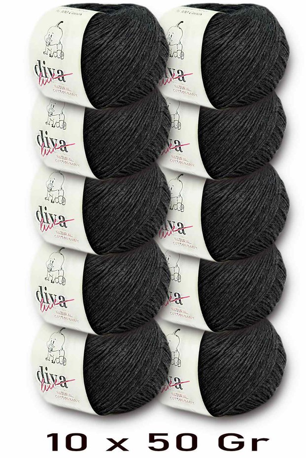 Premium Amigurumi Ipi Punch (Panç) Bebe Soft Cotton 500 Gr (Pack of 10) - Anthracite