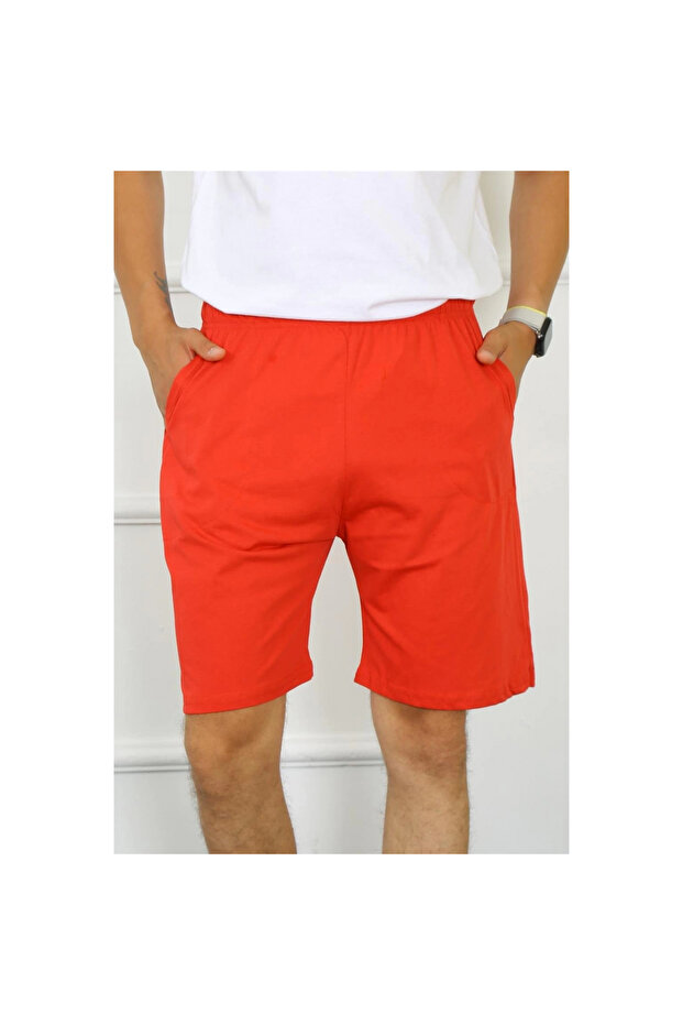 Mi̇ray- Men's Cotton Red Shorts - 2