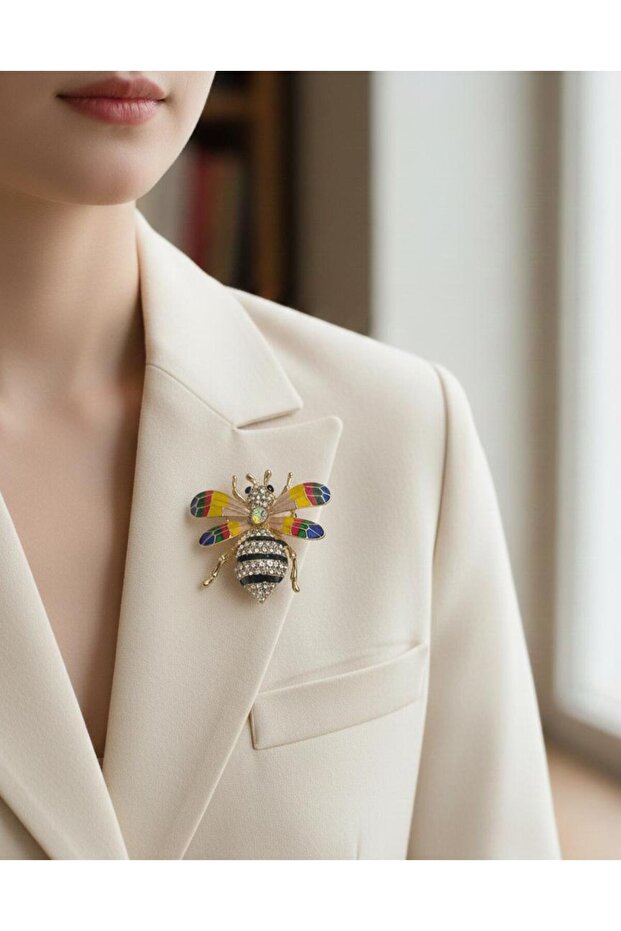 RENKLİ KANATLI YUSUFÇUK BROŞ - 2