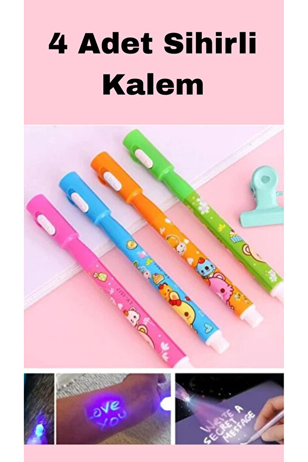 Akıllı Karınca Sihirili Kalem Işıklı Kalem Çocuklara Hediye Kalem Eğlenceli Kalem 4 Adet