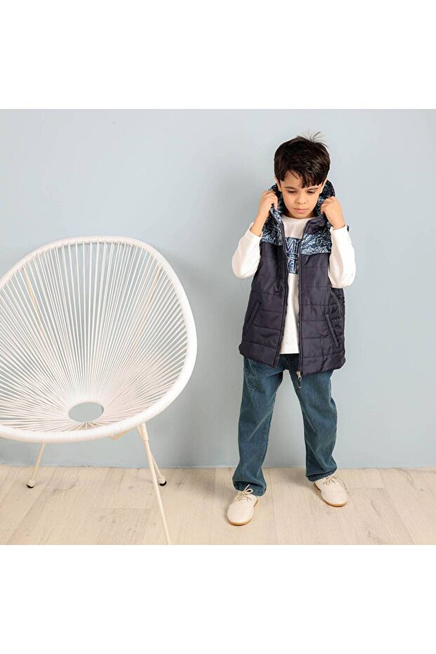 جاكيت كحلي مشجر - 1