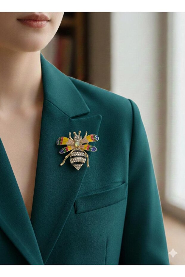 RENKLİ KANATLI YUSUFÇUK BROŞ - 1