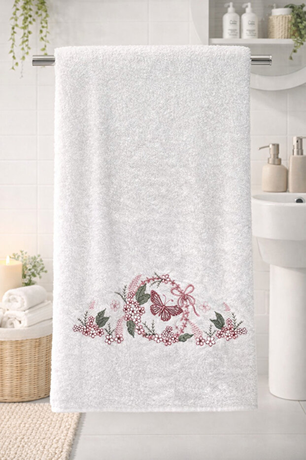 Bamboo Cotton 50 X 90 cm Embroidered Hand Towel