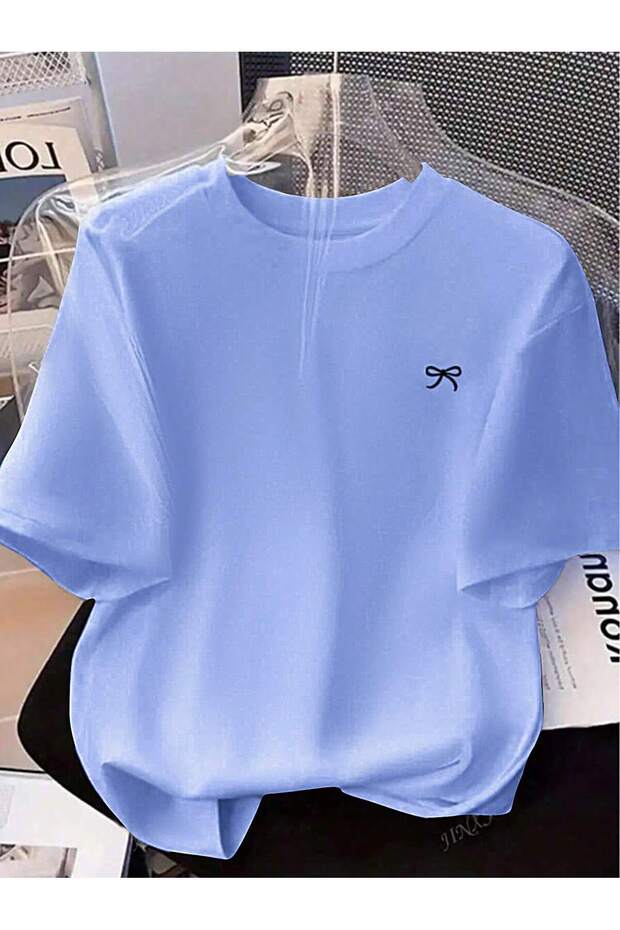 MİNİK KURDELE BASKILI OVERSIZE TİŞÖRT - 1