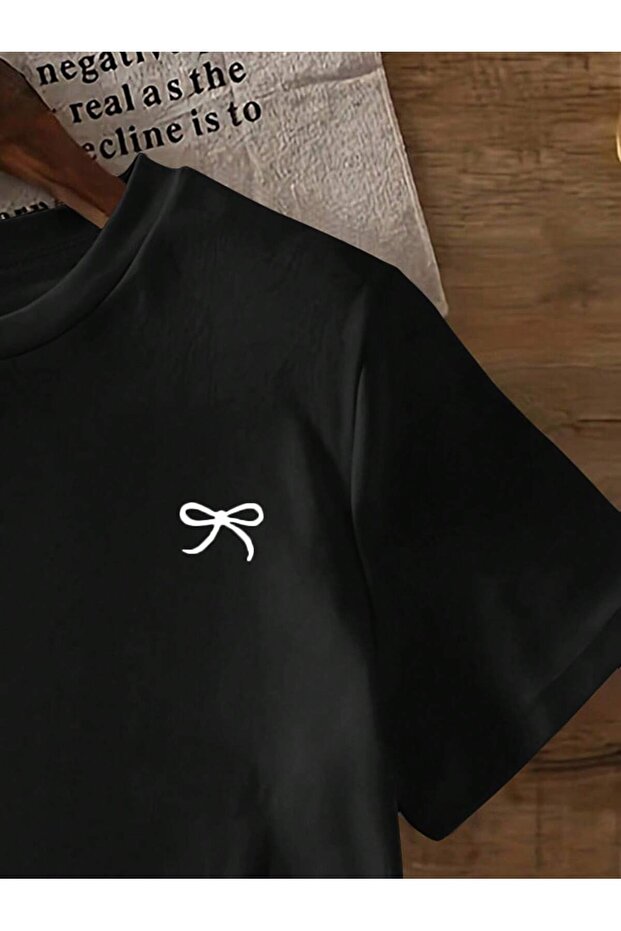 MİNİK KURDELE BASKILI OVERSIZE TİŞÖRT - 5