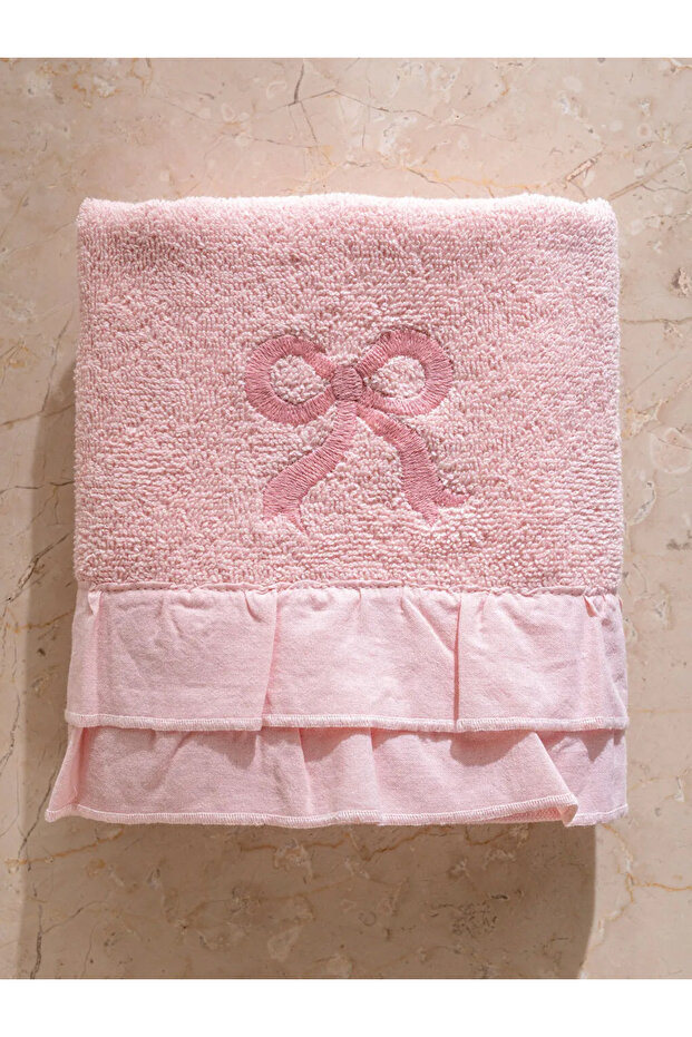 Lcw Home Pink Bow Embroidered Face Towel 50X80 cm