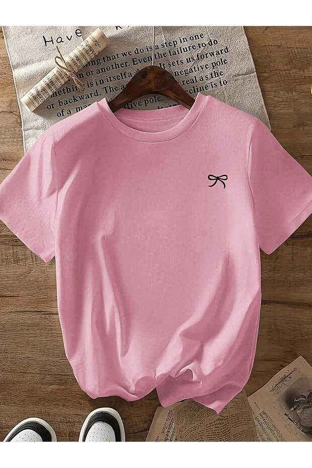 MİNİK KURDELE BASKILI OVERSIZE TİŞÖRT - 2